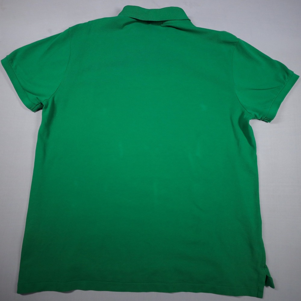 Polo Ralph Lauren Polo Shirt‎ Mens XXL Green Slim Fit Mesh Cotton Yellow Pony - Picture 5 of 7